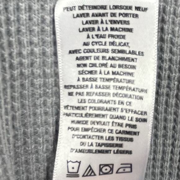 Aeropostale Y2K Waffle Distressed Long Sleeve Henley Gray 2000s VTG Gray Skater - Picture 13 of 13